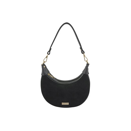 Subtelna mini torebka z miękkim zamszem i złotymi detalami - Czarna ze sklepu butyolivier w kategorii Listonoszki - zdjęcie 187997043