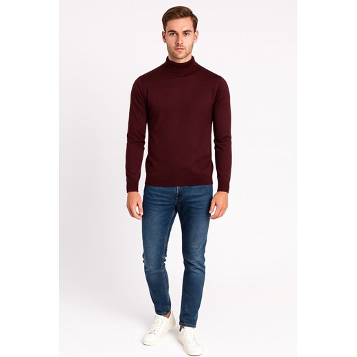 Sweter męski półgolf bordowy basic Recea Recea XL Recea.pl