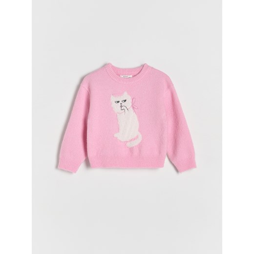 Reserved - Sweter z kotem - wielobarwny ze sklepu Reserved w kategorii Swetry dziewczęce - zdjęcie 188000792