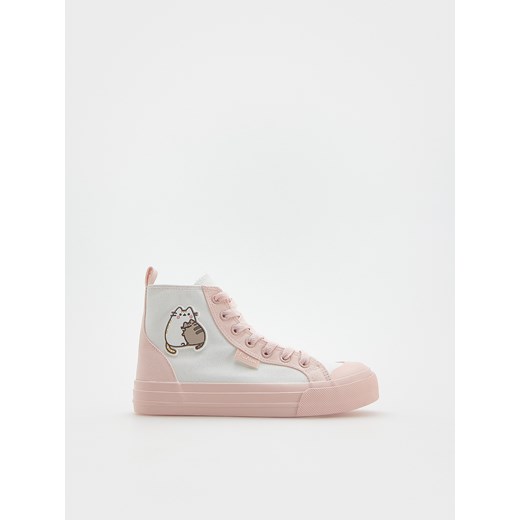 Reserved - Wysokie trampki Pusheen - biały ze sklepu Reserved w kategorii Trampki dziecięce - zdjęcie 188001054