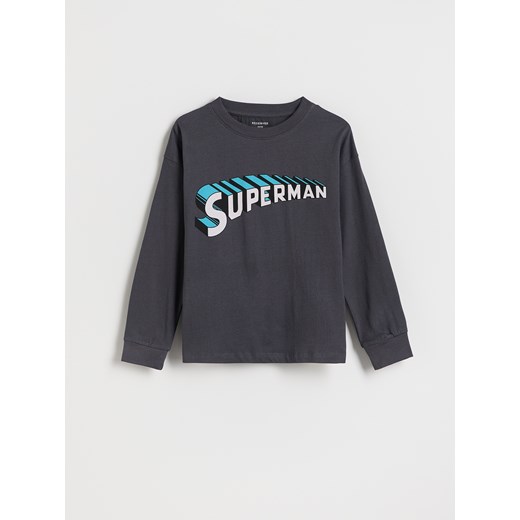 Reserved - Longsleeve Superman - ciemnoszary Reserved 122 (6-7 lat) okazja Reserved