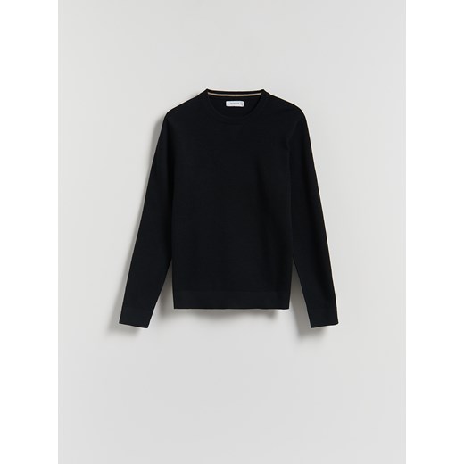 Reserved - Strukturalny sweter z bawełną - czarny ze sklepu Reserved w kategorii Swetry męskie - zdjęcie 188003092