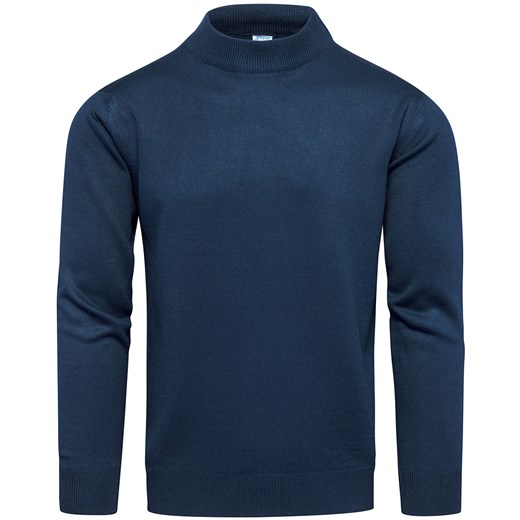 Sweter męski półgolf morski basic Recea ze sklepu Recea.pl w kategorii Swetry męskie - zdjęcie 188003463