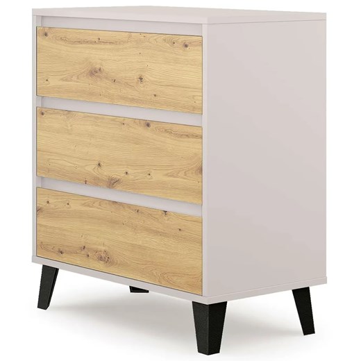 Skandynawska komoda na czarnych nóżkach kaszmir + dąb artisan C2-N07 ze sklepu Edinos.pl w kategorii Komody - zdjęcie 188004724