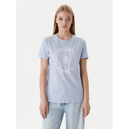 Guess T-Shirt V6RI12 J1314 Błękitny Regular Fit ze sklepu MODIVO w kategorii Bluzki damskie - zdjęcie 188005542