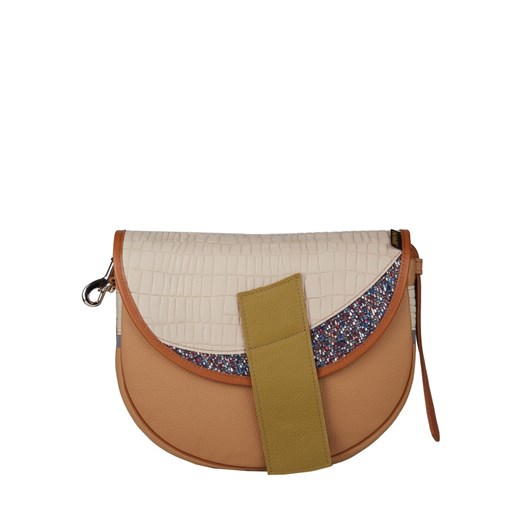 beżowo-brązowa  torebka damska listonoszka skórzana na ramię Fre ze sklepu Słoń Torbalski w kategorii Listonoszki - zdjęcie 188006210