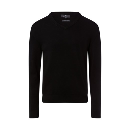 Nils Sundström Męski sweter z dzianiny Mężczyźni Bawełna czarny jednolity Nils Sundström S vangraaf
