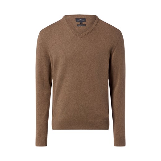 Nils Sundström Męski sweter z dzianiny Mężczyźni Bawełna taupe marmurkowy Nils Sundström XXXL vangraaf