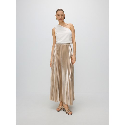 Reserved - Złota spódnica maxi z plisowaniem - złoty ze sklepu Reserved w kategorii Spódnice - zdjęcie 188006703