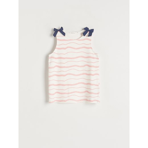 Reserved - Bluzka z kokardami - złamana biel ze sklepu Reserved w kategorii Bluzki dziewczęce - zdjęcie 188006932