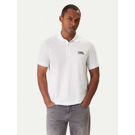 KARL LAGERFELD Polo 745780 561235 Biały Regular Fit ze sklepu MODIVO w kategorii T-shirty męskie - zdjęcie 188007662