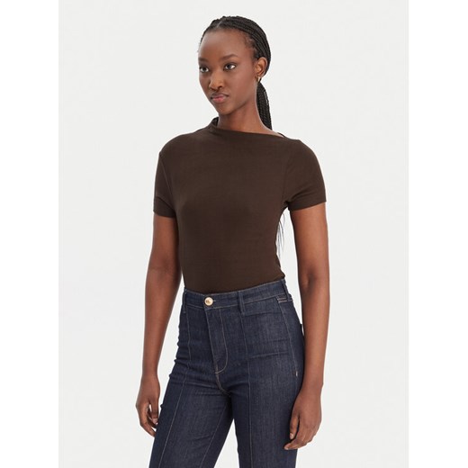 Guess Bluzka W6RP16 KD012 Brązowy Regular Fit ze sklepu MODIVO w kategorii Bluzki damskie - zdjęcie 188007671