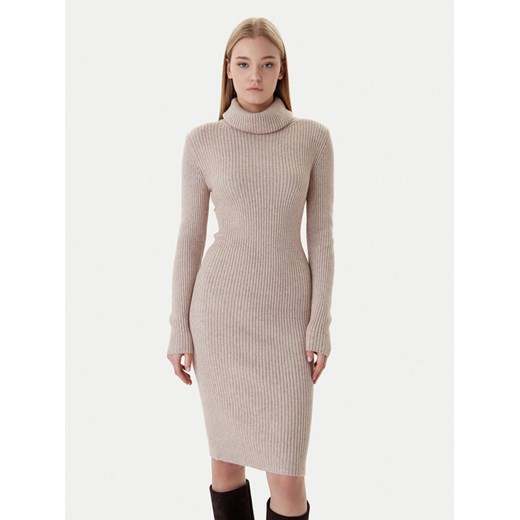 ONLY Sukienka dzianinowa Nellie 15363533 Beżowy Regular Fit ze sklepu MODIVO w kategorii Sukienki - zdjęcie 188007681