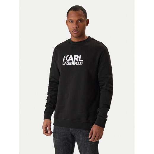 KARL LAGERFELD Bluza 705780 561917 Czarny Regular Fit ze sklepu MODIVO w kategorii Bluzy męskie - zdjęcie 188007690