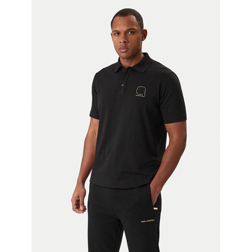 KARL LAGERFELD Polo 745025 561235 Czarny Regular Fit ze sklepu MODIVO w kategorii T-shirty męskie - zdjęcie 188007730