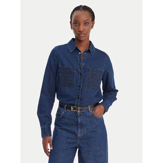 Guess Koszula jeansowa W6RH82 D6841 Granatowy Regular Fit ze sklepu MODIVO w kategorii Koszule damskie - zdjęcie 188007740