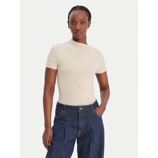 Guess Bluzka W6RP16 KD012 Beżowy Regular Fit ze sklepu MODIVO w kategorii Bluzki damskie - zdjęcie 188007761