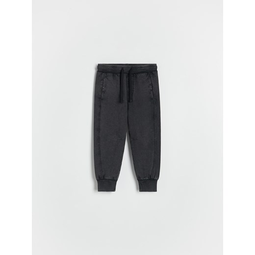 Reserved - Dresowe spodnie z efektem sprania - ciemnoszary Reserved 86 (12-18 m.) promocja Reserved