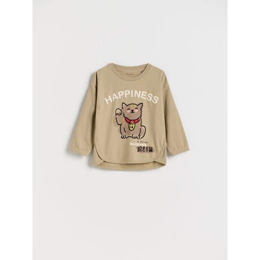 Reserved - Longsleeve z grubszej dzianiny - beżowy ze sklepu Reserved w kategorii T-shirty chłopięce - zdjęcie 188008794