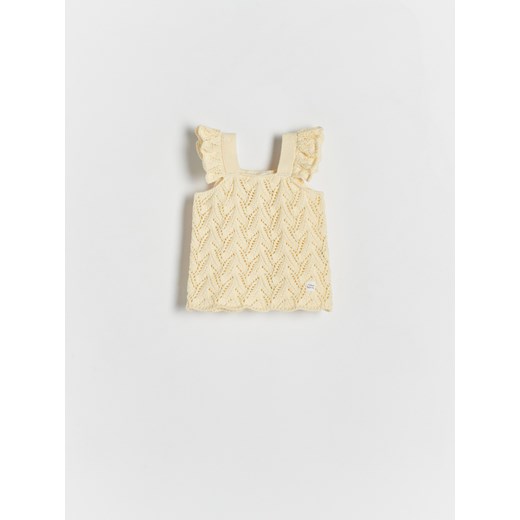 Reserved - Dzianinowy top na ramiączkach - żółty ze sklepu Reserved w kategorii Koszulki niemowlęce - zdjęcie 188008884