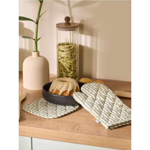 Sinsay - Rękawica kuchenna i łapka w paski - biały ze sklepu Sinsay w kategorii Fartuchy kuchenne - zdjęcie 188011482