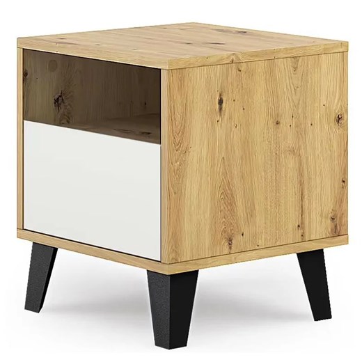 Stolik nocny do sypialni skandynawskiej dąb artisan + biały M7-M15 ze sklepu Edinos.pl w kategorii Stoliki i szafki nocne - zdjęcie 188018073