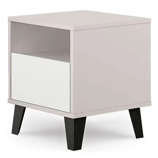 Skandynawski stolik nocny na czarnych nóżkach kaszmir + biały K8-Z49 ze sklepu Edinos.pl w kategorii Stoliki i szafki nocne - zdjęcie 188018103