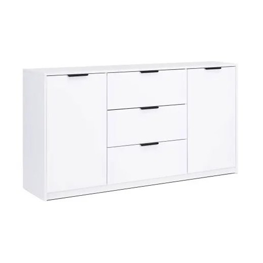 Biała nowoczesna komoda do przechowywania połysk M4-F34 ze sklepu Edinos.pl w kategorii Komody - zdjęcie 188018150