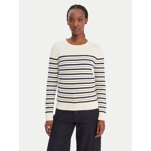 Tommy Hilfiger Sweter WW0WW44984 Beżowy Regular Fit ze sklepu MODIVO w kategorii Swetry damskie - zdjęcie 188018933