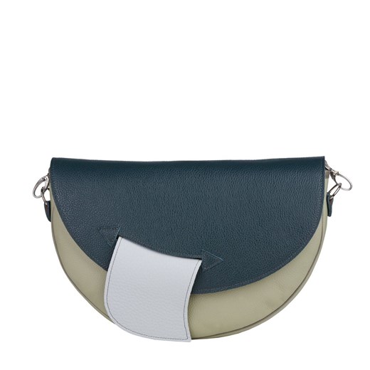 zielona torebka dmaska  skórzana na ramię Moon ze sklepu Słoń Torbalski w kategorii Listonoszki - zdjęcie 188019343