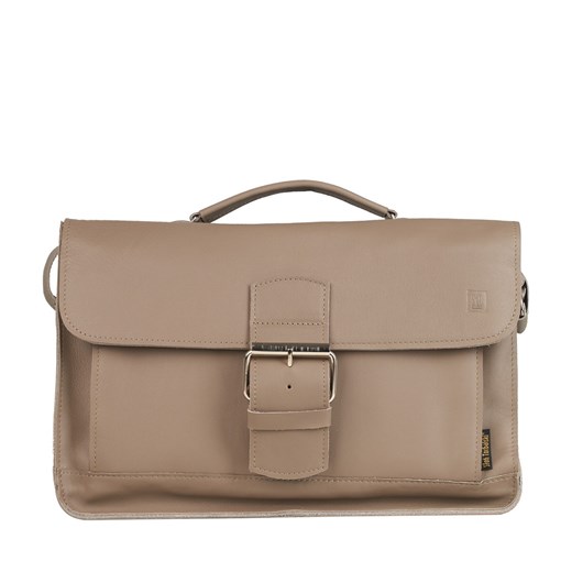 beżowa torba skórzana Boston na ramię i do ręki ze sklepu Słoń Torbalski w kategorii Listonoszki - zdjęcie 188019352