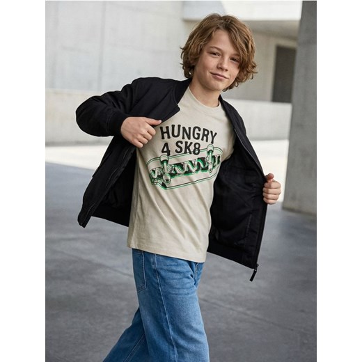 Sinsay - Bawełniana koszulka z nadrukiem - szary ze sklepu Sinsay w kategorii T-shirty chłopięce - zdjęcie 188020404