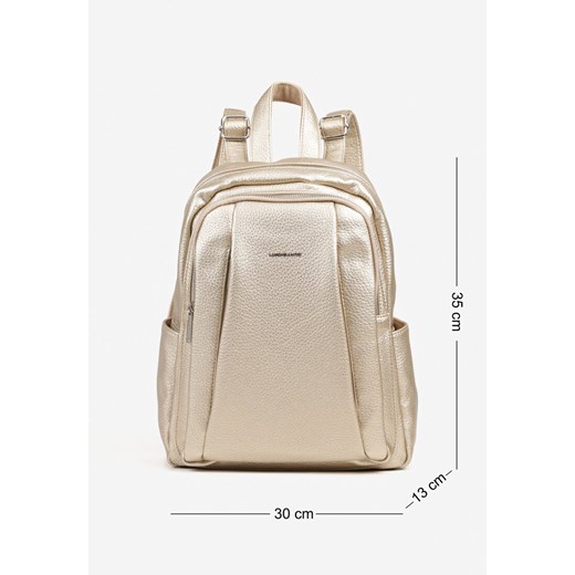 Złoty Miejski Plecak z Dodatkowym Suwakami Nalimelle ze sklepu born2be.pl w kategorii Plecaki - zdjęcie 188020853