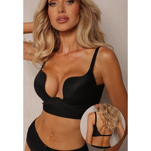 Czarny Biustonosz Miseczka B Push Up do Głębokiego Dekoltu Molaria ze sklepu renee.pl w kategorii Biustonosze - zdjęcie 188024080