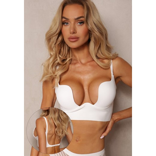 Biały Biustonosz Miseczka B Push Up do Głębokiego Dekoltu Molaria ze sklepu renee.pl w kategorii Biustonosze - zdjęcie 188024082