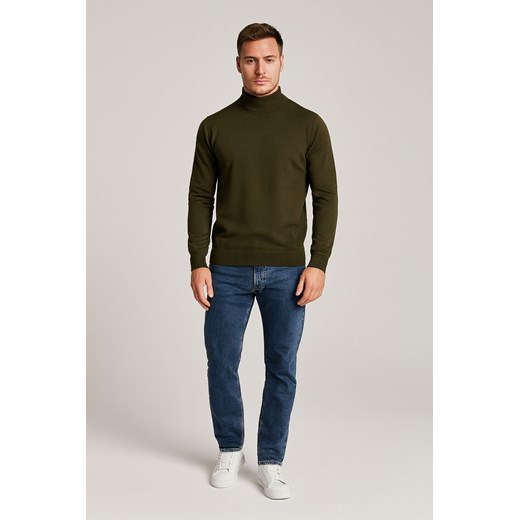 Sweter męski półgolf khaki basic Recea Recea M Recea.pl