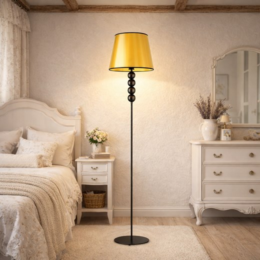 Piękna lampa podłogowa z ozdobnymi kulami SEUL MIRROR w kolorze złota i czerni ze sklepu Lysne w kategorii Lampy podłogowe - zdjęcie 188032704