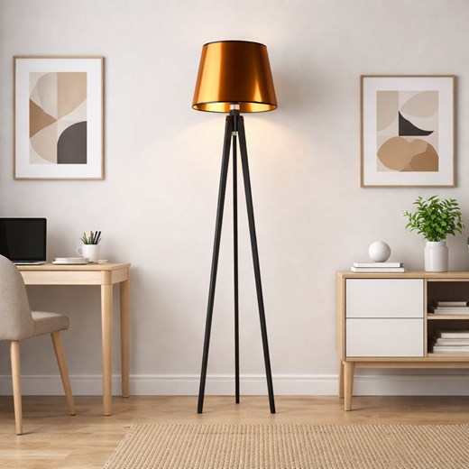 Drewniana lampa stojąca do sypialni CURACAO MIRROR ze sklepu Lysne w kategorii Lampy podłogowe - zdjęcie 188032740