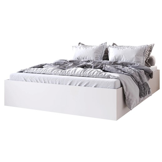 Białe łóżko z pojemnikiem na pościel 140x200 A0-T32 ze sklepu Edinos.pl w kategorii Łóżka i materace - zdjęcie 188034293