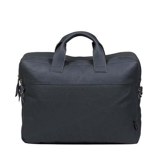 popielata torba skórzana na ramię i do ręki King ze sklepu Słoń Torbalski w kategorii Torby na laptopa - zdjęcie 188035503