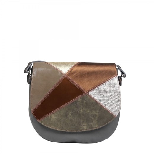 popielato brązowa  damska torebka  skórzana listooszka na ramię  Ma ze sklepu Słoń Torbalski w kategorii Listonoszki - zdjęcie 188035593