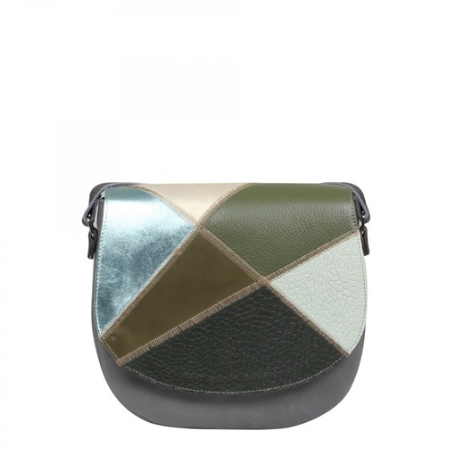 popielato zielona torebka damska skórzana listonoszka na ramię Mała Zu ze sklepu Słoń Torbalski w kategorii Listonoszki - zdjęcie 188035594