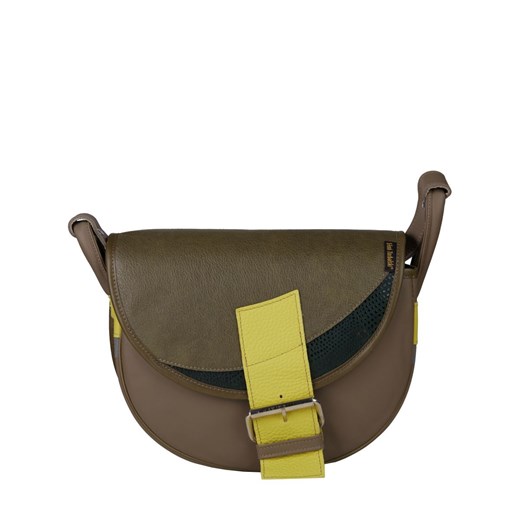 zielona z oliwkową klapą damska torebka listonoszka skórzana na ra ze sklepu Słoń Torbalski w kategorii Listonoszki - zdjęcie 188035621