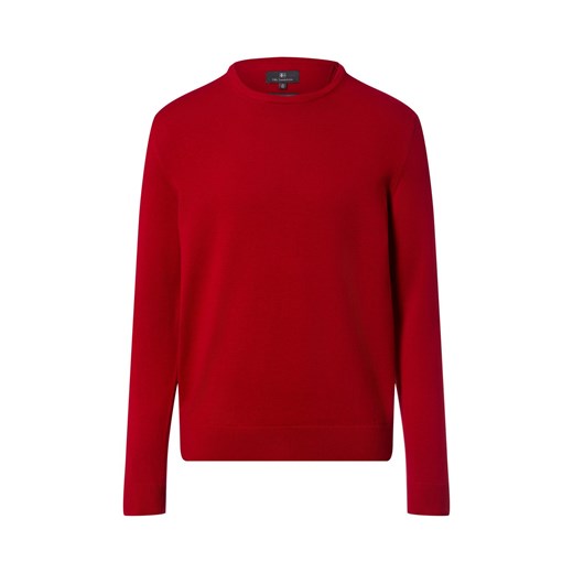 Nils Sundström Męski sweter z dzianiny Mężczyźni Bawełna czerwony jednolity ze sklepu vangraaf w kategorii Swetry męskie - zdjęcie 188035784