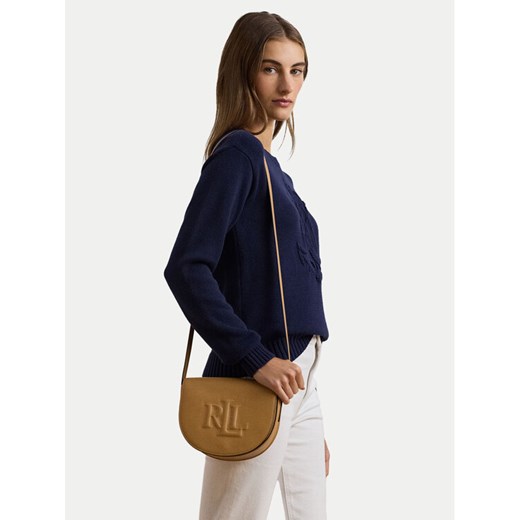 LAUREN RALPH LAUREN Torebka Witley Leather Medium Embossed Logo Crossbody Bag 431950130008 Brązowy ze sklepu MODIVO w kategorii Listonoszki - zdjęcie 188039004