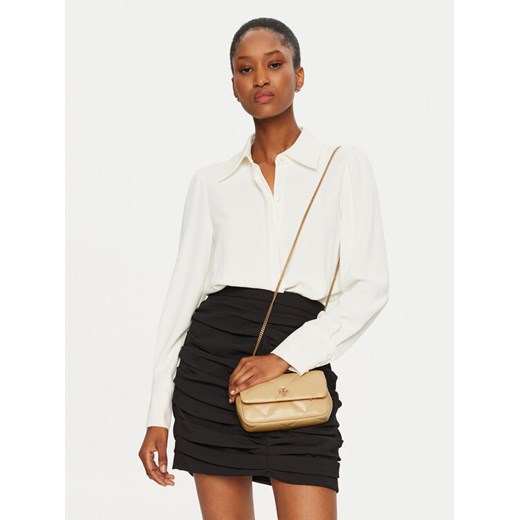 Torebka Tory Burch Kira Diamond Quilt Pave Mini Flap Bag 161913 Beżowy ze sklepu eobuwie.pl w kategorii Kopertówki - zdjęcie 188040622