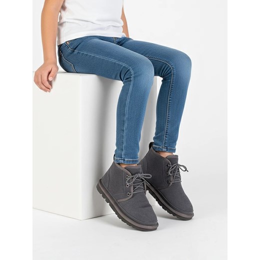 Botki Dziecięce Luna Gołębia Szara Skórzane Wygodne na Zimę ze sklepu royalfashion.pl w kategorii Buty zimowe dziecięce - zdjęcie 188041091