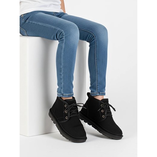 Botki Dziecięce Luna Czarne Zamszowe Wygodne na Zimę ze sklepu royalfashion.pl w kategorii Buty zimowe dziecięce - zdjęcie 188041102