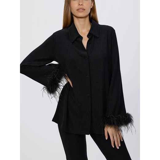 Reserved - Koszula z metalizowaną nitką - czarny ze sklepu Reserved w kategorii Bluzki damskie - zdjęcie 188041202