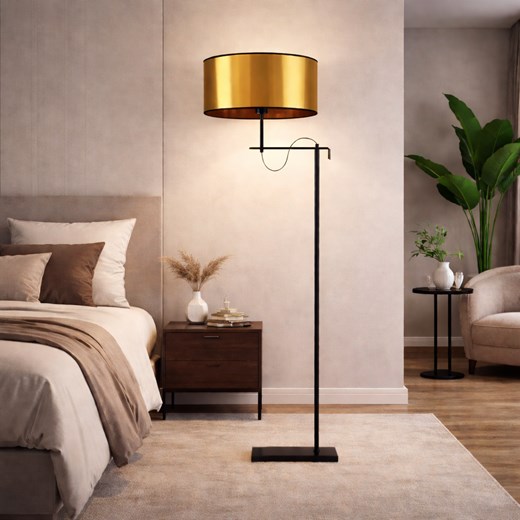 Czarna lampa podłogowa biurowa KAMERUN MIRROR ze sklepu Lysne w kategorii Lampy podłogowe - zdjęcie 188042970